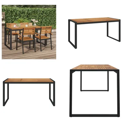 Zdjęcie produktu dla vidaXL Stół ogrodowy z nogami w kształcie litery U 160x80x75 cm z litego drewna akacjowego - Stół ogrodowy - Stoły ogrodowe - Stół na zewnątrz - Stół na patio