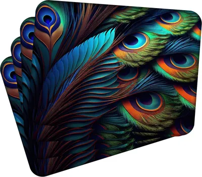 Obrázek produktu pro Sada 4 prostírání 40x30 cm Peacock Eye 3 Prostírání omyvatelné - žáruvzdorný korkový podklad odolává teplotám do 100 °C