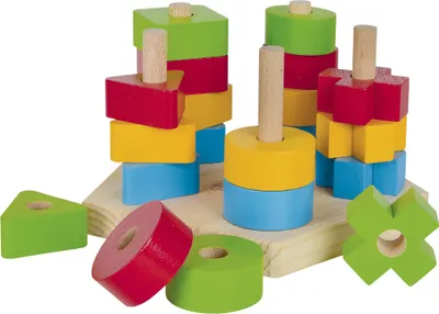 Produktbild von Eichhorn Steckplatte 21-teilig, Buchenholz, 5 Stecksymbole, für Kinder ab 12 Monaten, 18 x 10 cm