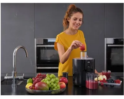 Obrázek produktu pro Braun SJ 3100, Odstředivý odšťavňovač, Černá, Krok, 1,25 l, 5,5 cm, 0,75 ml