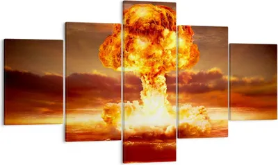 Produktbild von Bild auf Leinwand - Leinwandbild - Krieg Atombombe Pilz Apokalypse - 125x70cm - Wand Bild - Wanddeko - Leinwanddruck - Bilder - Kunstdruck - Leinwand bilder - Wandkunst - EA125x70-2834