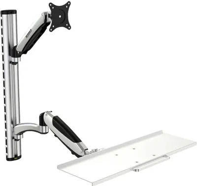 Produktbild von SpeaKa Professional Monitor-Wandhalterung SP-MM-730 1 Display(s) 43,2 cm (17) - 68,6 cm (27) Schwarz/Silber Höhenvers