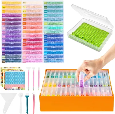 Obrázok produktu pre Diamond Painting Organiser Set, 61 dielov, 45 úložných boxov, 6 pier, pre DIY tvorbu