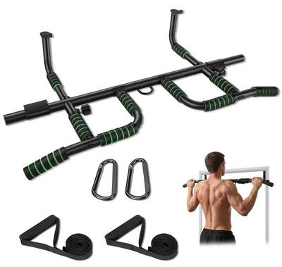 Produktbild von Klimmzugstange Türrahmen, 10 Griffpositionen, verstellbar, für Krafttraining