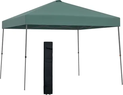 Image de Tente pliante 3 x 3 m - Tente de jardin pop-up - Tissu Oxford - Sac de transport à roulettes - Pour le jardin et le camping - Vert