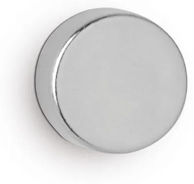 Zdjęcie produktu dla MAUL Magnes okrągły 10 sztuk 1,5 kg stal metal neodymowy magnetyczny Ø 0,8 x 0,3 cm srebrny