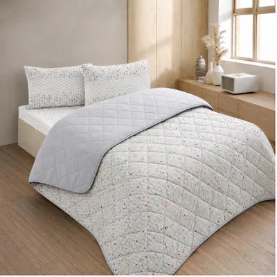 Produktbild von Formeya Gesteppte Tagesdecke für Einzelbett mit Muster – Bettüberwurf-Set 160 × 230 cm – inkl. 1 Kissenbezug