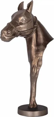 Produktbild von Casa Padrino Luxus Aluminium Deko Figur Pferd Antik Messing H. 63,5 cm - Wohnzimmer Deko