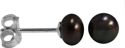 Produktbild von Ohrstecker 925 Sterling Silber mit Süßwasserzuchtperle in verschiedenen Farben Farbe - Schwarz