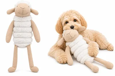 Imagen del producto de Oveja de peluche sentada, color beige