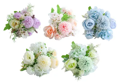 Produktbild von Künstlicher Rosenstrauß (1/5/6 Stück) mit 7 Zweigen, aus Seide, mit grünen Blättern, für Zuhause, Hochzeiten, Partys, Tischdekoration im Innen- und Außenbereich.