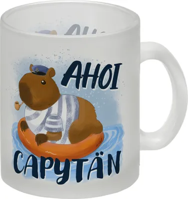Produktbild von Ahoi Capytän Capybara Glas Tasse