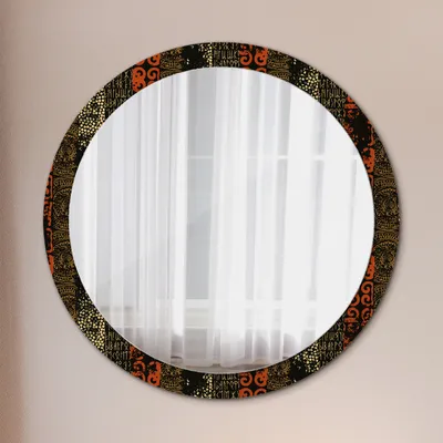 Produktbild von Modern Spiegel - Wandspiegel Design Wandmontage – Badspiegel mit Aufdruck - Rundspiegel - Grunge Abstrakt Muster - Rund: Ø100cm