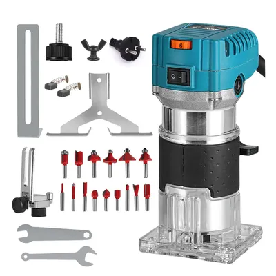 Obrázok produktu pre Elektrická fréza na drevo, výkon 2000 W, 15 fréz, štandardná + 15 fréz