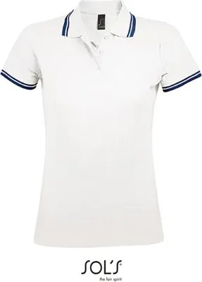 Image de SOLs 00578 | Polo femme Pasadena - Couleur : Blanc/Navy - Taille : S