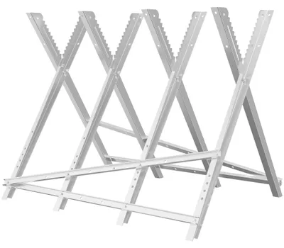 Produktbild von XPOtool Sägebock verzinkt klappbar, 79x82x80 cm, mit 4 Haltern und Zahnung, Holzschneidebock als Sägehilfe, bis 100 kg