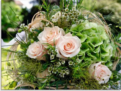Produktbild von ARTland Glasbild Blumenstrauss Größe: 60x45 cm