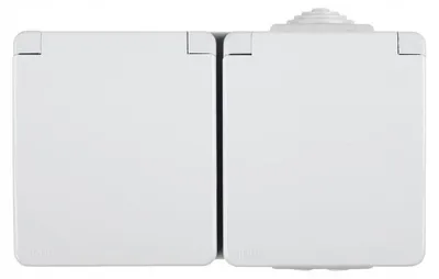 Produktbild von EFAPEL WATERPROOF48 Doppelsteckdose mit Erdung IP65 Grau