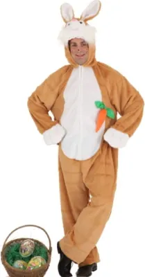 Produktbild von O7174-54-56 braun-weiß Herren Hase Hasen Kostüm-Overall Gr.54-56