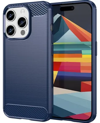 Produktbild von Mobigear Brushed Slim iPhone 15 Pro Schutzhülle, flexibles TPU-Rückseitenetui – Blau