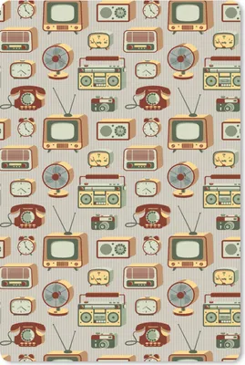 Produktbild von MuchoWow® Mauspad Mousepad Radio - Telefon - Retro - Muster 18x27 cm - Mousepads - Maus Mat - Pad - Mausunterlage