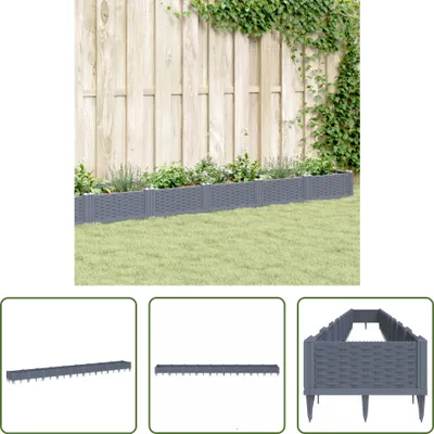 Produktbild von The Living Store Pflanzkasten mit Erdspießen Grau 362,5x42,5x28,5 cm PP