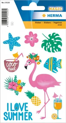 Zdjęcie produktu dla Herma MAGIC naklejki I love Summer z błyszczącymi kamyczkami