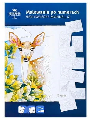 Productafbeelding van Kleurplaten op nummer, formaat A4, 10 designs - dierenmotieven