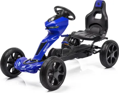 Produktbild von Gokart mit Rückwärtsgang, Tretauto mit verstellbarem Sitz, Handbremse, Tretfahrzeug Meteor GM/1502 navy blau