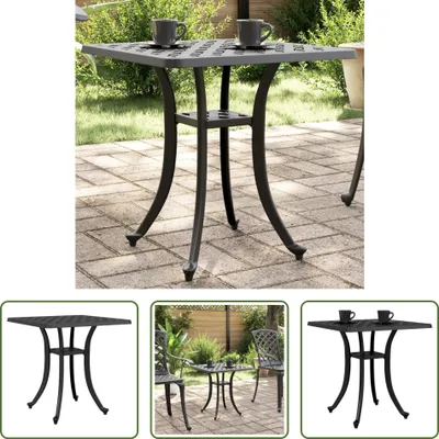 Produktbild von The Living Store Gartentisch Schwarz 53x53x53 cm Aluminiumguss
