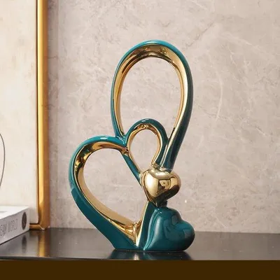 Immagine prodotto di Ornamento decorativo in Vetroceramica a forma di doppio cuore