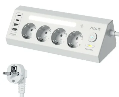 Produktbild von Tiross Morre Corner Power Strip 4G 2Xusb 2Xusb C