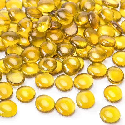Obrázek produktu pro Skleněné nugety žluté 450g 1,7-1,9cm dekorativní skleněné kamínky dětské mozaikové kameny