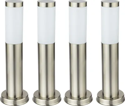Produktbild von 4er Set LED Edelstahl Stehleuchten für den Außenbereich