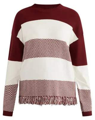 Produktbild von HYPATE damen pullover - bordeaux weiß, M/L