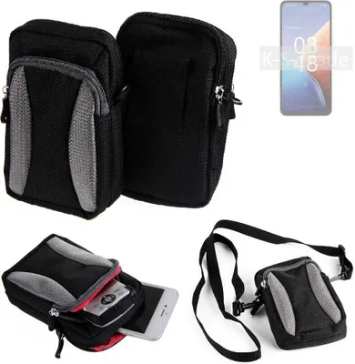 Produktbild von K-S-Trade Holster Schutz Hülle kompatibel mit UMIDIGI F3 5G Handy Hülle Gürteltasche Umhängetasche mit Zusatzfach schwarz