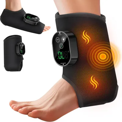 Produktbild von 3-in-1 elektrischer Fußmassagegerät mit 3000mAh Akku, verbessert die Blutzirkulation, 3 Modi und 6 Heizstufen, für Knöchel,Sohlen und Rist,Schwarz