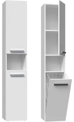 Obrázek produktu pro Koupelnová skříňka NEL III s košem bílý mat