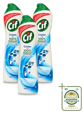 Produktbild von 3 x Cif Scheuermilch Bad & Küche Original - 500 ml - Vorratspackung - 3 Stücke