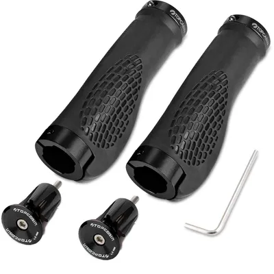Produktbild von Fahrradgriffe 1 Paar Ergonomisch Schraubgriffe Aluminium Lenkerendkappen Schwarz
