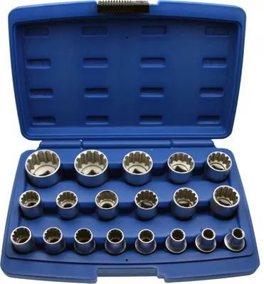 Produktbild von 19 x Multi Steckschlüsseleinsatz Nuss Stecknuss ZOLL VIELZAHN TORX 1/2"-Antrieb