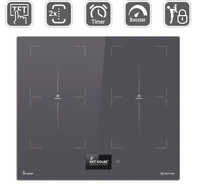 Image de Plaque à induction 60cm Vitrocéramique / Autonome 4 zones Encastrable Écran TFT