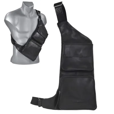 Zdjęcie produktu dla Greenburry Skórzana torba na ramię CrossOver Bag BodyBag Pojedynczy pasek Plecak Crossbag czarny