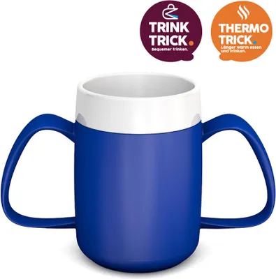 Produktbild von 2-Henkel-Thermobecher blau Trink-Trick, 140 ml - Ornamin