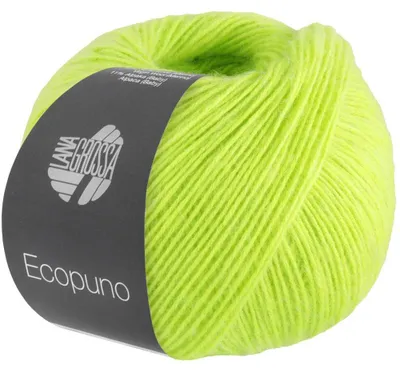 Zdjęcie produktu dla Lana Grossa ECOPUNO 50 g super miękka przędza bawełniana całoroczna 80 kolorów 215 m Kolor 096 - neonowy zielony