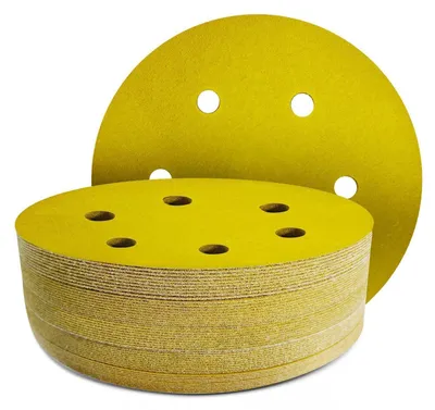 Immagine prodotto di Carta abrasiva Klett, 150 mm, grana 180, con 6 fori, confezione da 50 pezzi, per levigatrici eccentriche