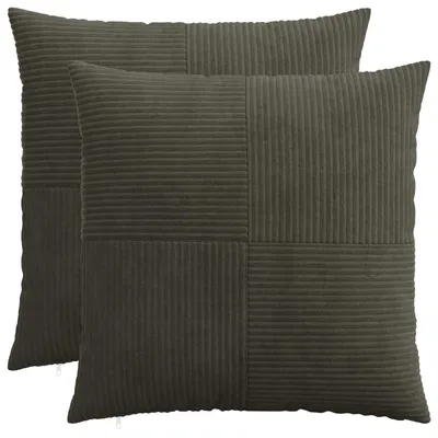 Immagine prodotto di vidaXL, 2 federe per cuscini, modello ALMELO, colore antracite, 60 x 60 cm, materiale: cord