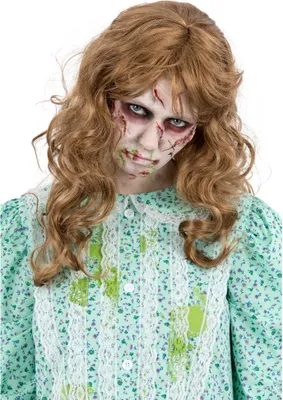 Productafbeelding van Pruik, The Exorcist, Regan, golvend en krullend, blondbruin