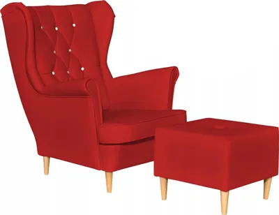 Produktbild von Family Meble Ohrensessel mit Hocker Gaja Relaxsessel Skandinavisch Bequemer Sessel Loungesessel Fernsehsessel Wohnzimmer Schlafzimmer(C1117)