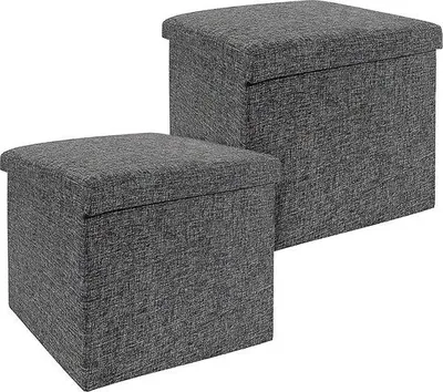 Produktbild von Famanu Faltbare Hocker mit Stauraum - Set von 2 - 40 x 40 x 40 cm